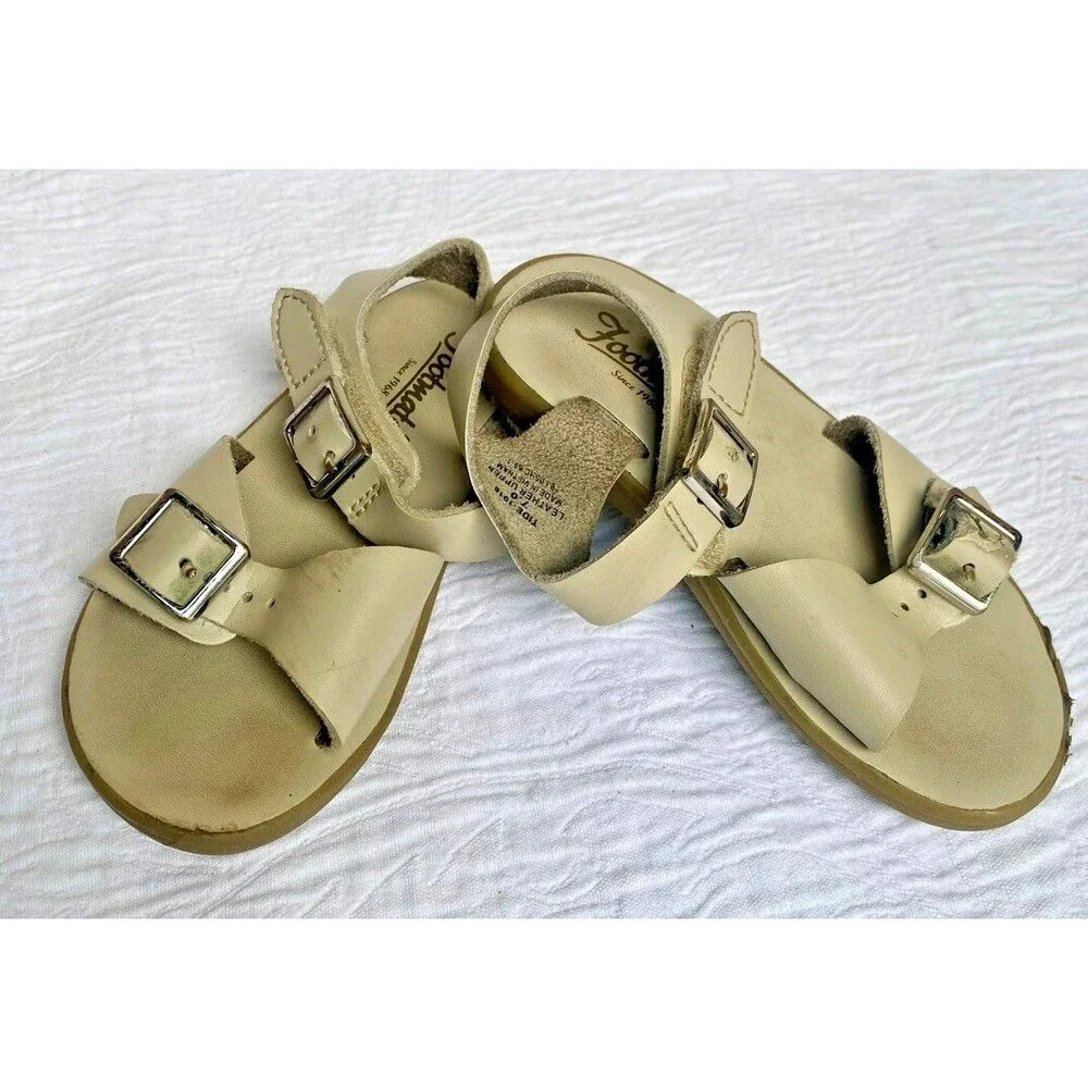 Footmates Tides Leather Sandals Toddler Girls Size 7 Straps buckle adjustable